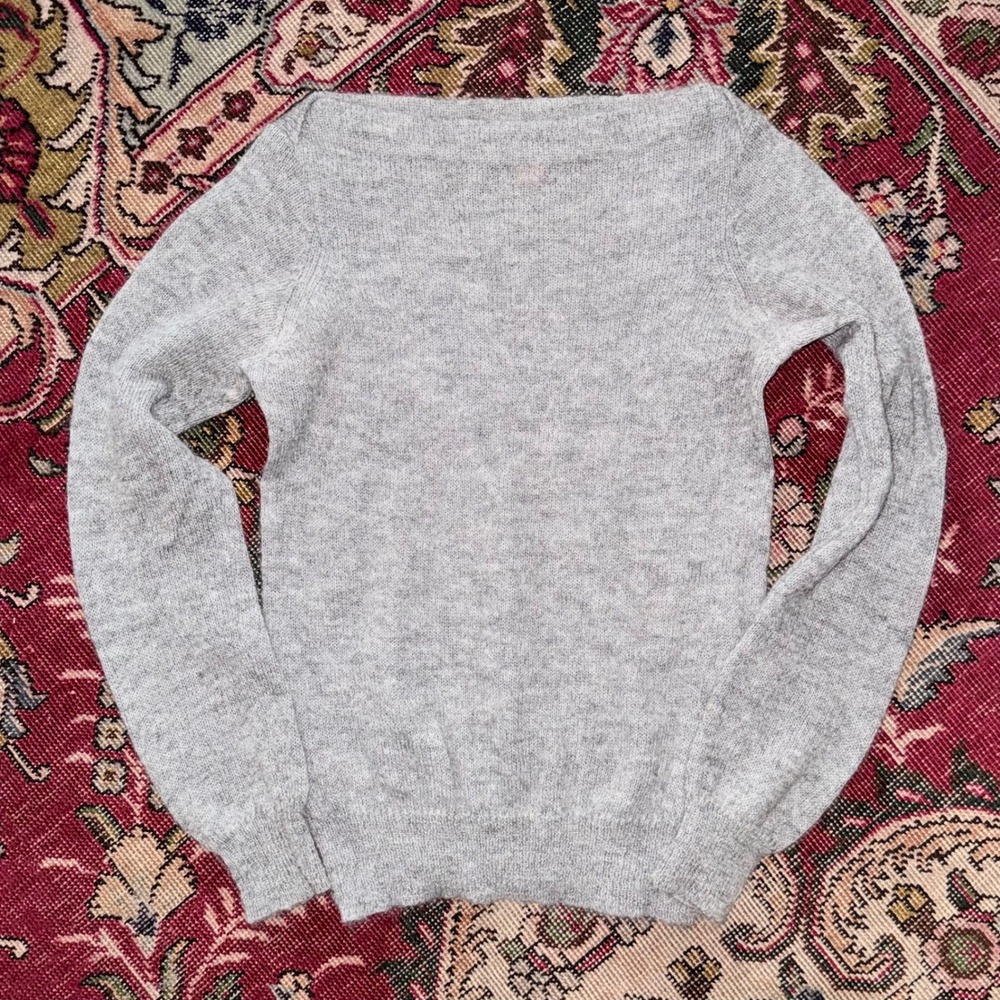 Joe Fresh Sweater Women XS Gray Excellent Mohair Wool Blend Boatneck Knit